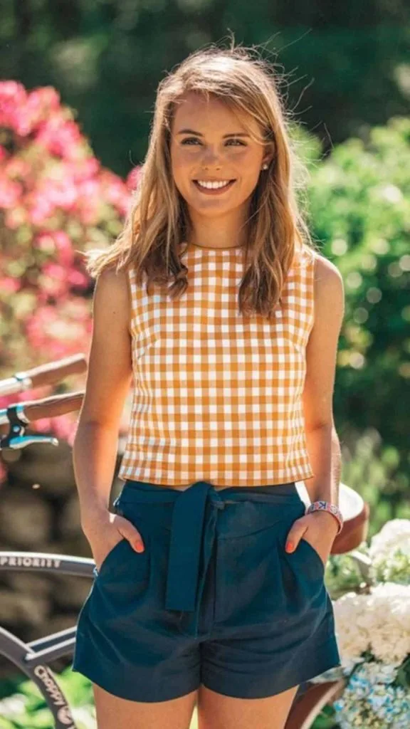 gingham Hamptons party attire Hamptons White Party OUTFIT