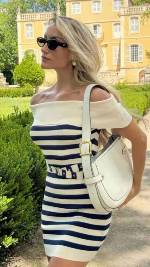 hamptons party attire nautical stripes Hamptons White Party OUTFIT