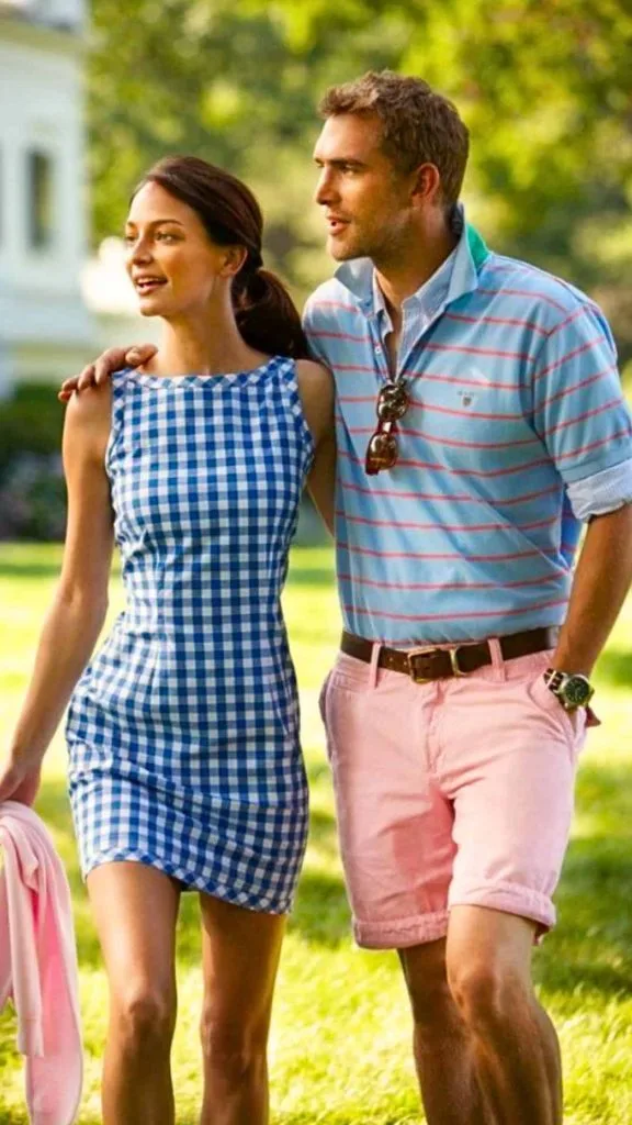 gingham Hamptons party attire Hamptons White Party OUTFIT