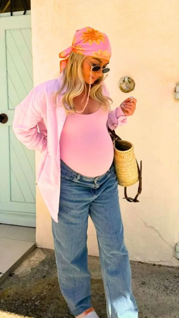 Pregnancy festival outfits bandana scarf