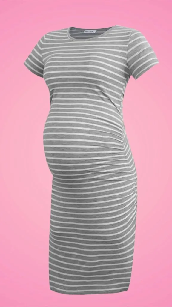 Short Sleeve Maternity Ruched Pregnancy dress