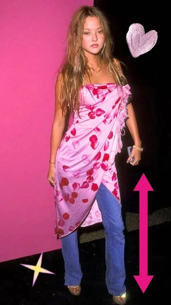 dress over jeans 2000s