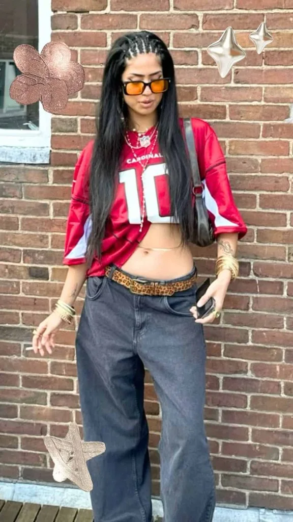 rapper girl aesthetic outfits sport jersey