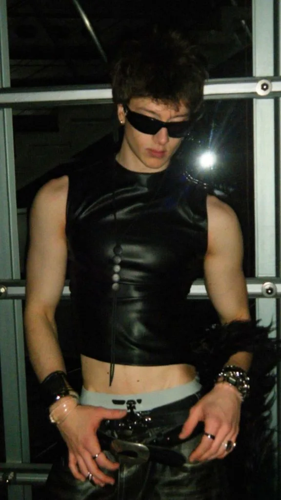 gay party leather top