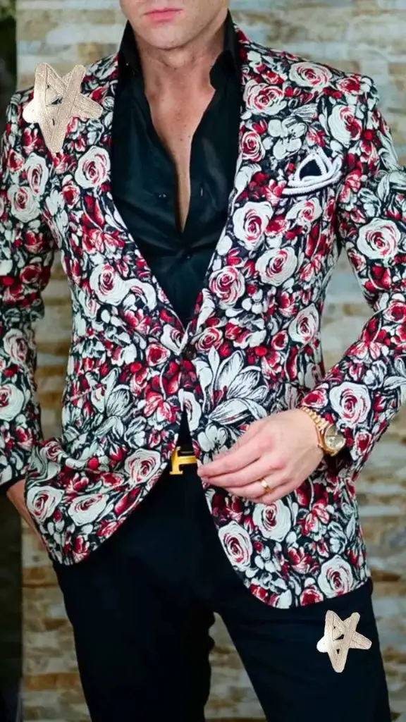 floral blazer red homecoming outfit