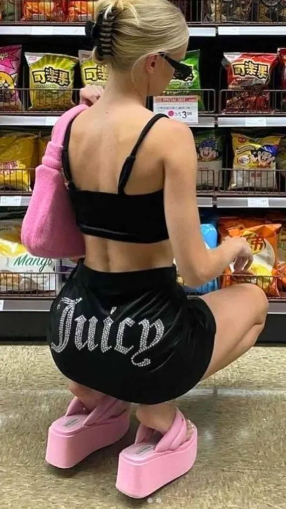 Juicy Couture tube top and shorts