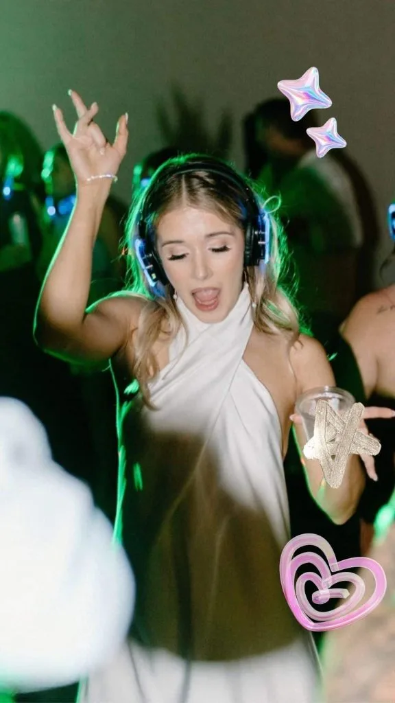 Silent disco party white dress