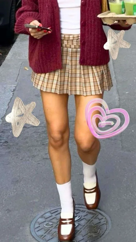 study date outfit red Mary janes