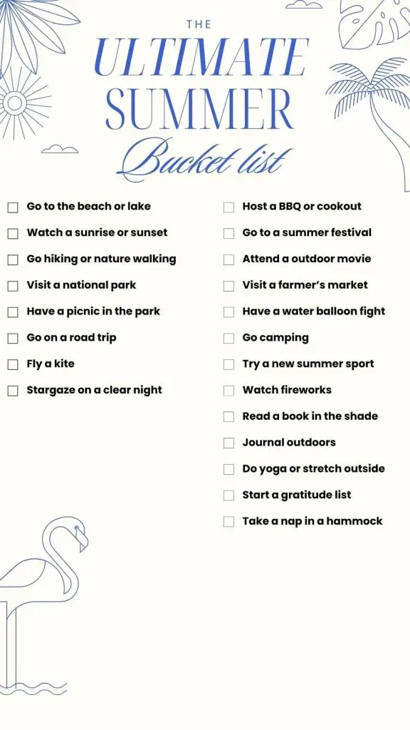 summer bucket list