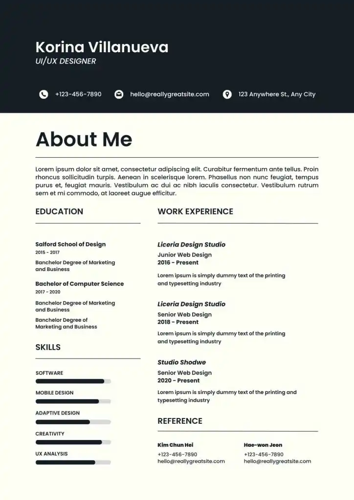 CV resume template download