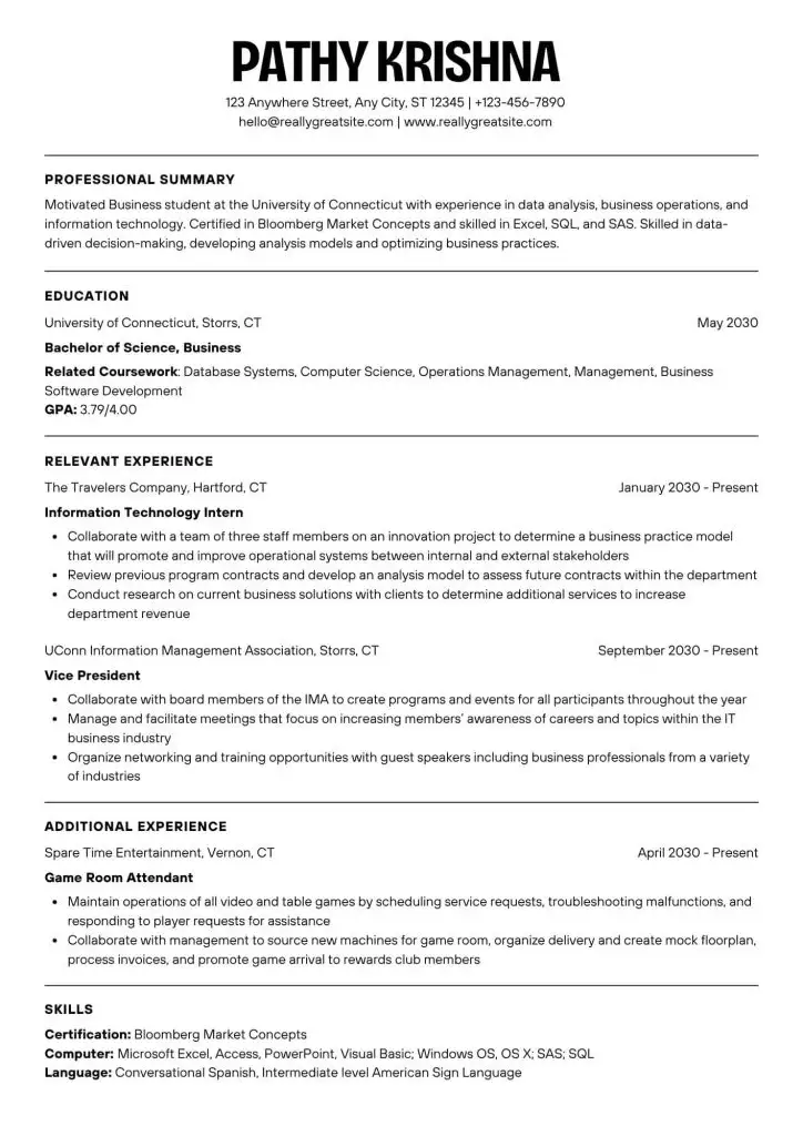 CV resume template download