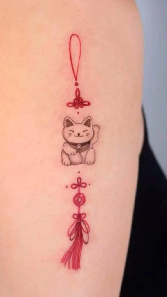 Cute Lucky Cat Norigae Tattoo