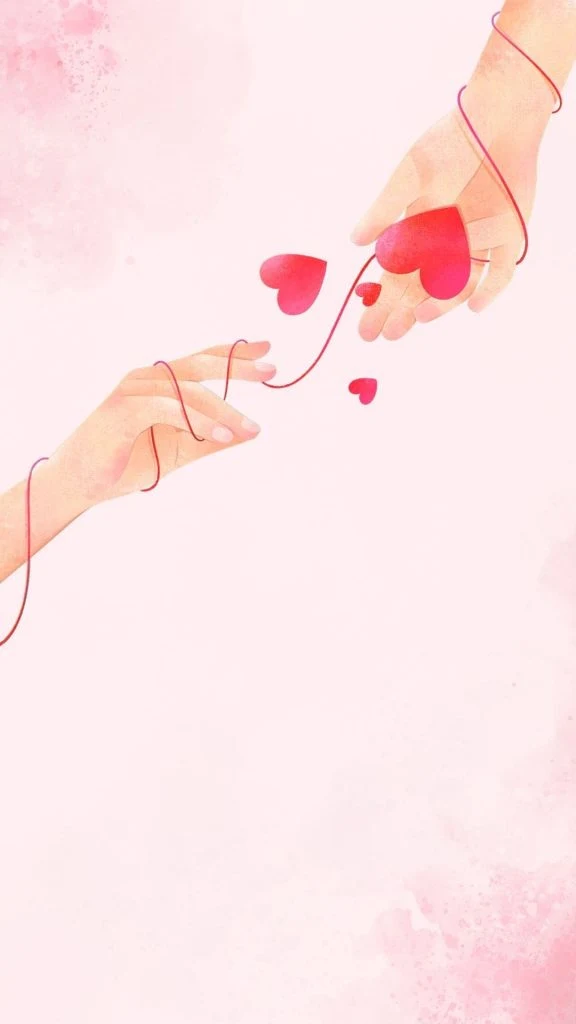 Love Heart red line wallpaper