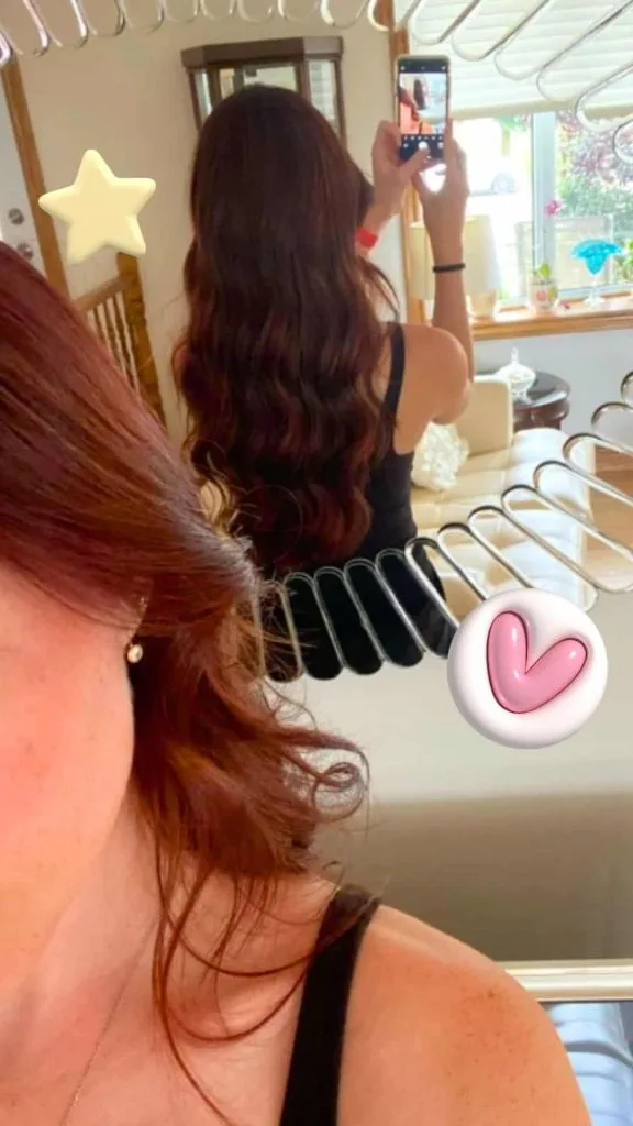 Backwards mirror selfie