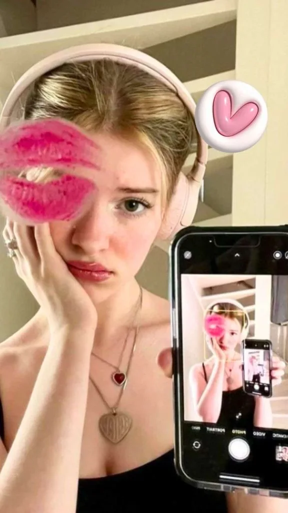 Mirror selfie with lipstick