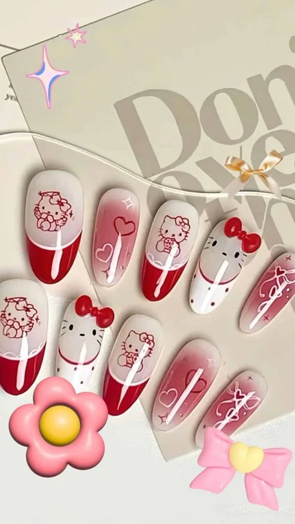 Hello Kitty nails