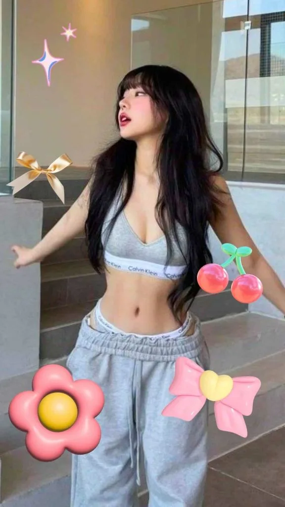 asian high street fashion baddie grey sports bra