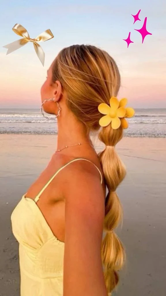 yellow claw clip aesthetic