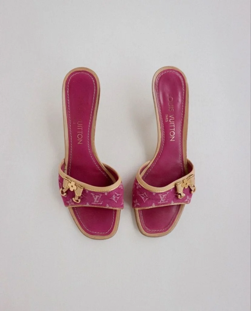 LV heels pink vintage