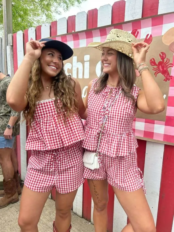 crawfish boil outfit gingham set