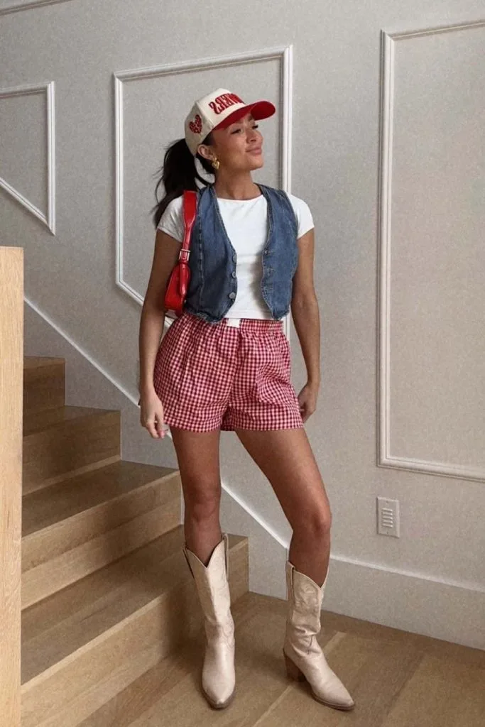 Crawfish Boil party denim waistcoat