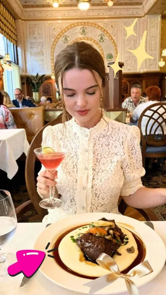 white lace top fancy dinner outfit