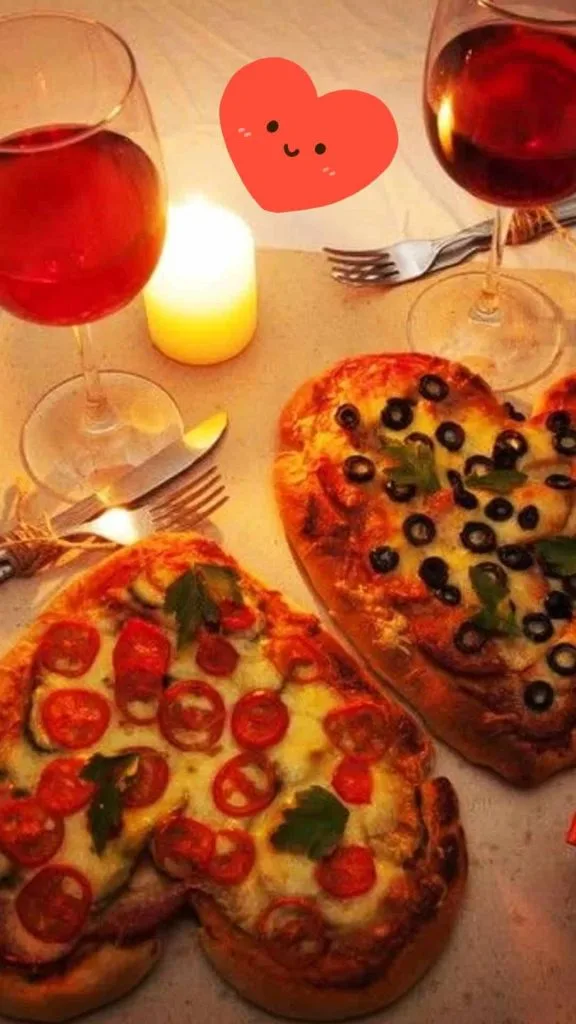 heart shaped pizza date 