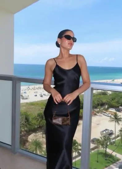 silk dress feminine outfit