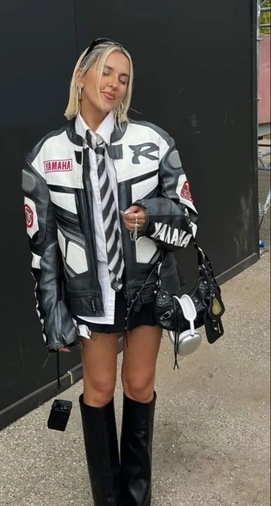 biker jacket outfit idea