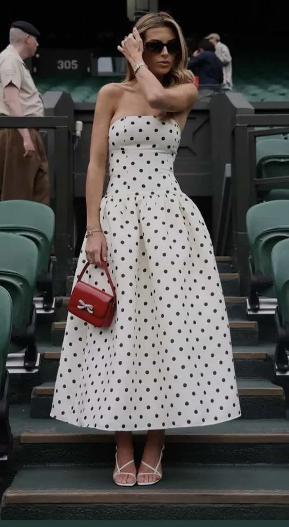 Wimbledon Fashion Spectators polka dot dress