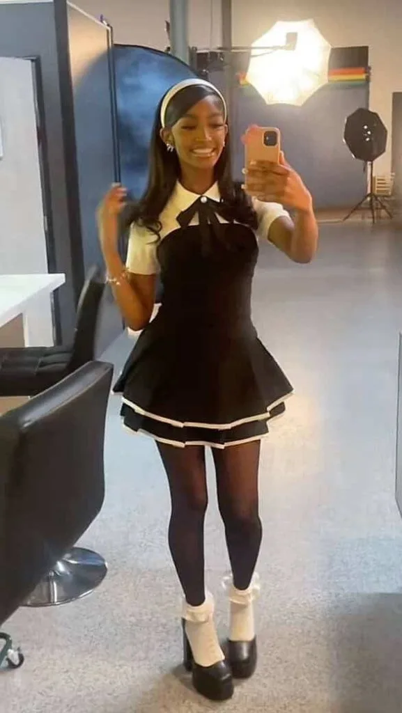 school girl outfit fall party black girl