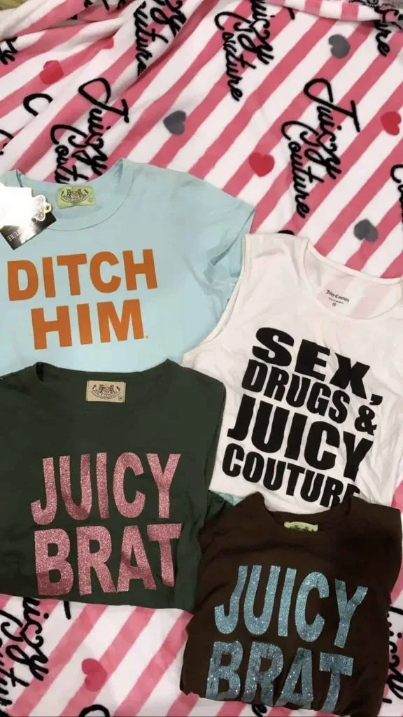 bimbocore fashion slogan tee