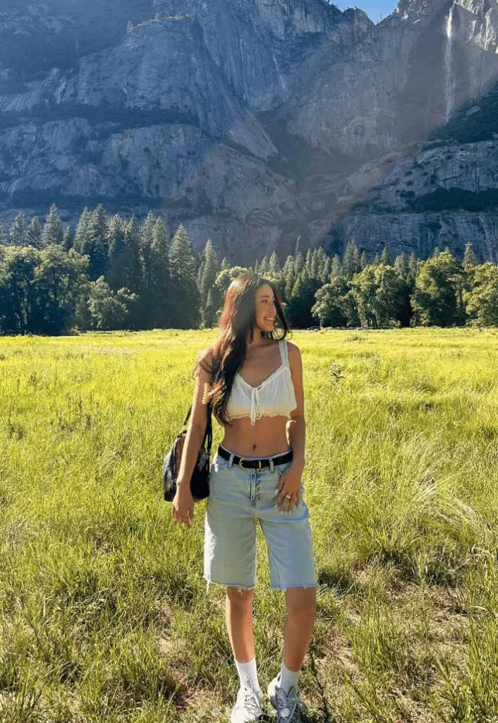 hiking outfit Denim Bermuda shorts