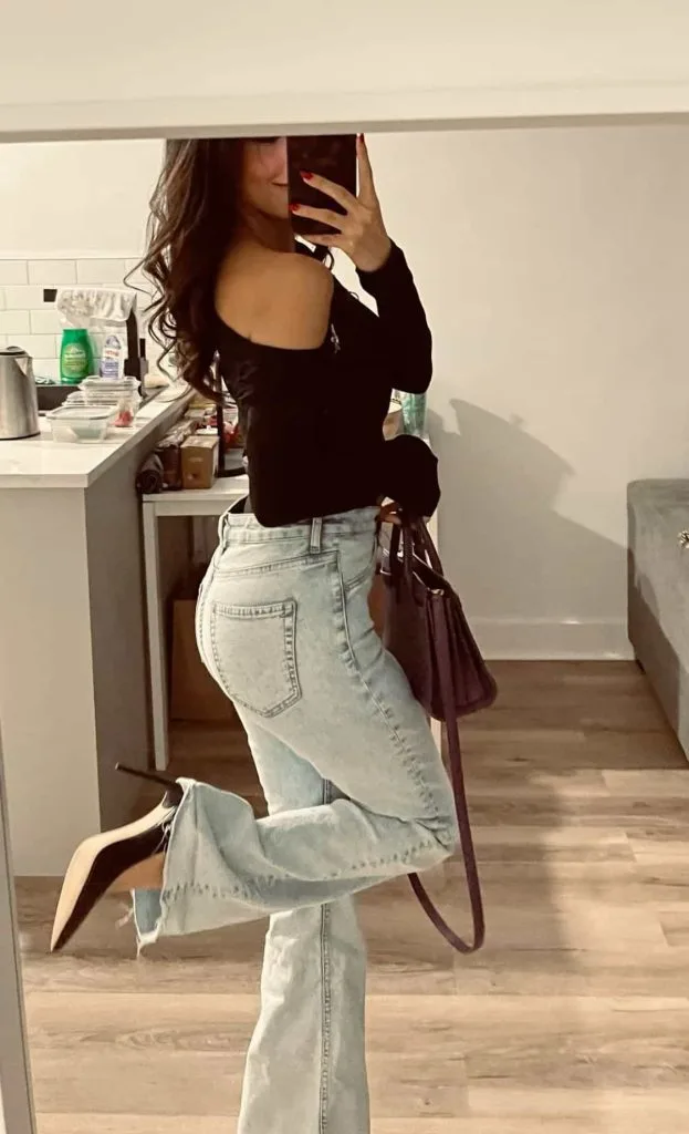 how to wear heels with jeans