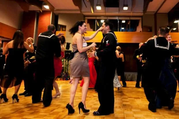 navy ball dress