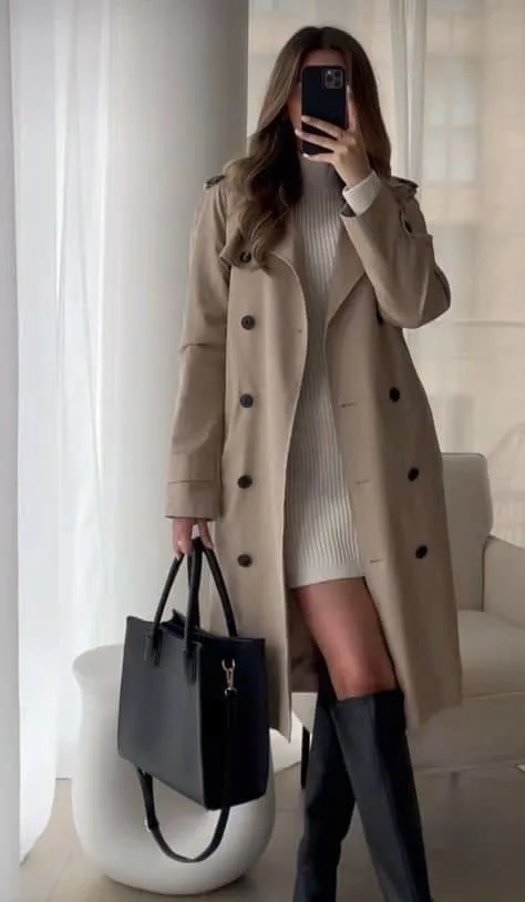 trench coat outfit how to look older as teens how to look matured in school