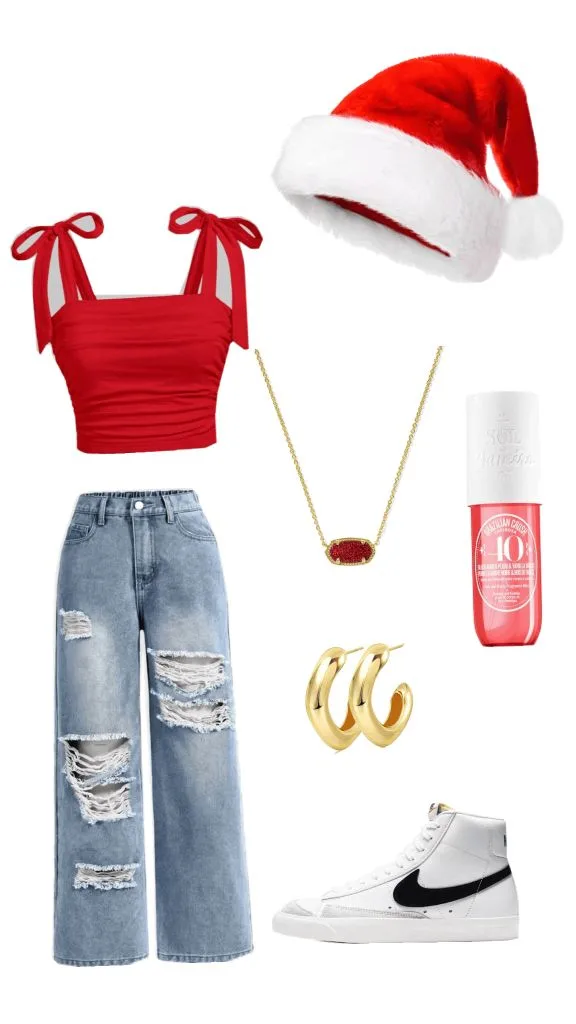 CHRISTMAS outfit in july red top
