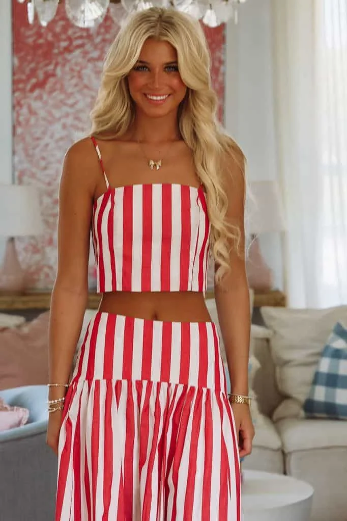 RED AND WHITE stripe dress christmas in july