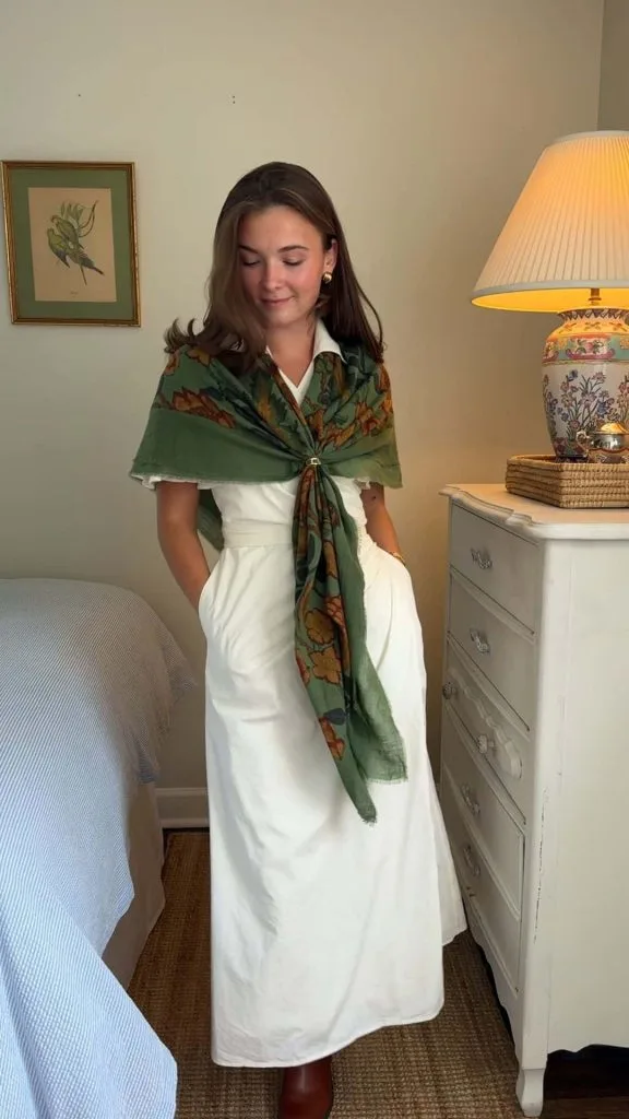 ways to wear a scarf with a dress