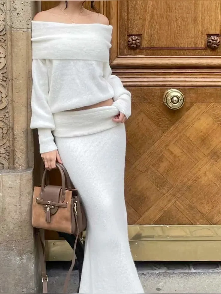 KNIT set clean girl aesthetic fashion