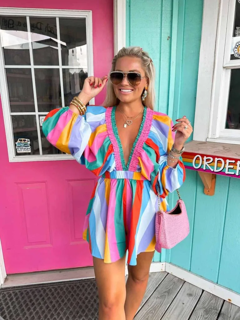 romper outfit colourful