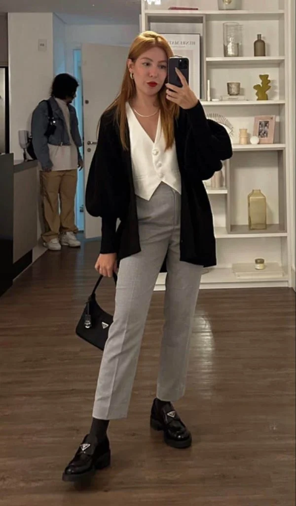 dress pants and loafers