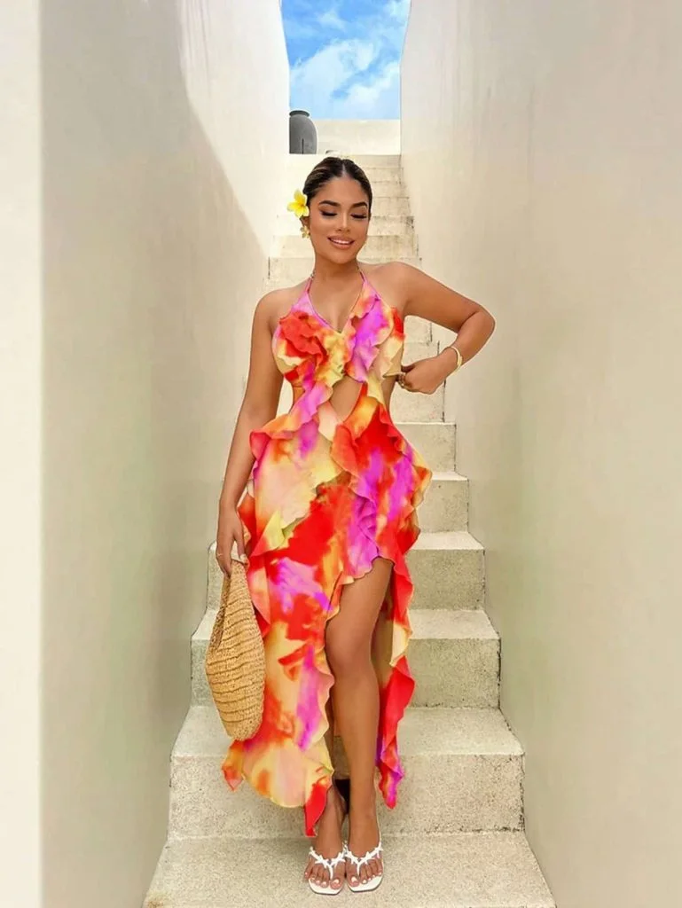 island themed party dress summer