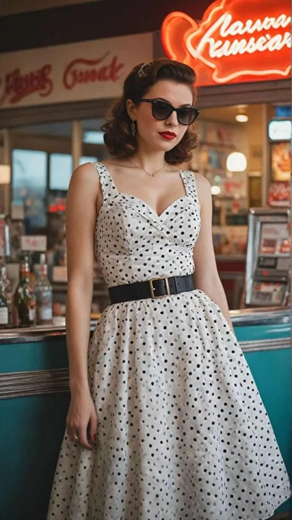 Sock Hop outfits polka dot dress