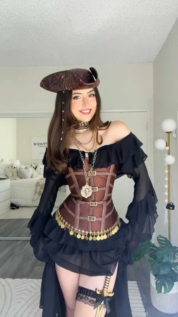 steampunk party off shoulder dress