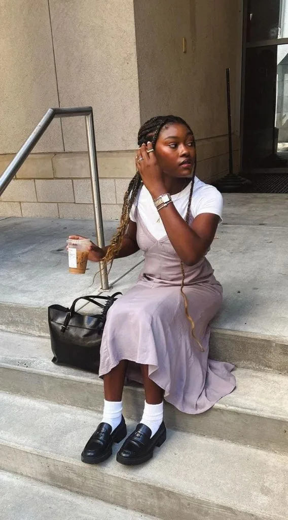 WHITE TEE AND SLIP DRESS OUTFITS