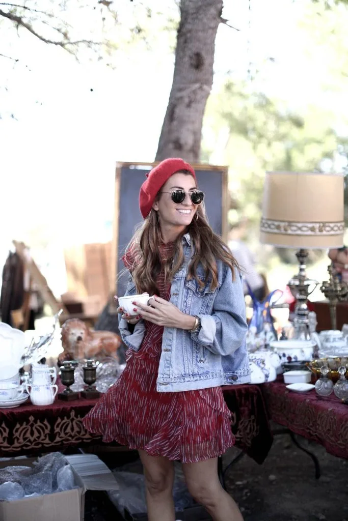 denim jacket and mini dress art fair