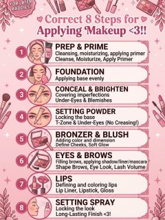 correct ways to Apply makeup steps