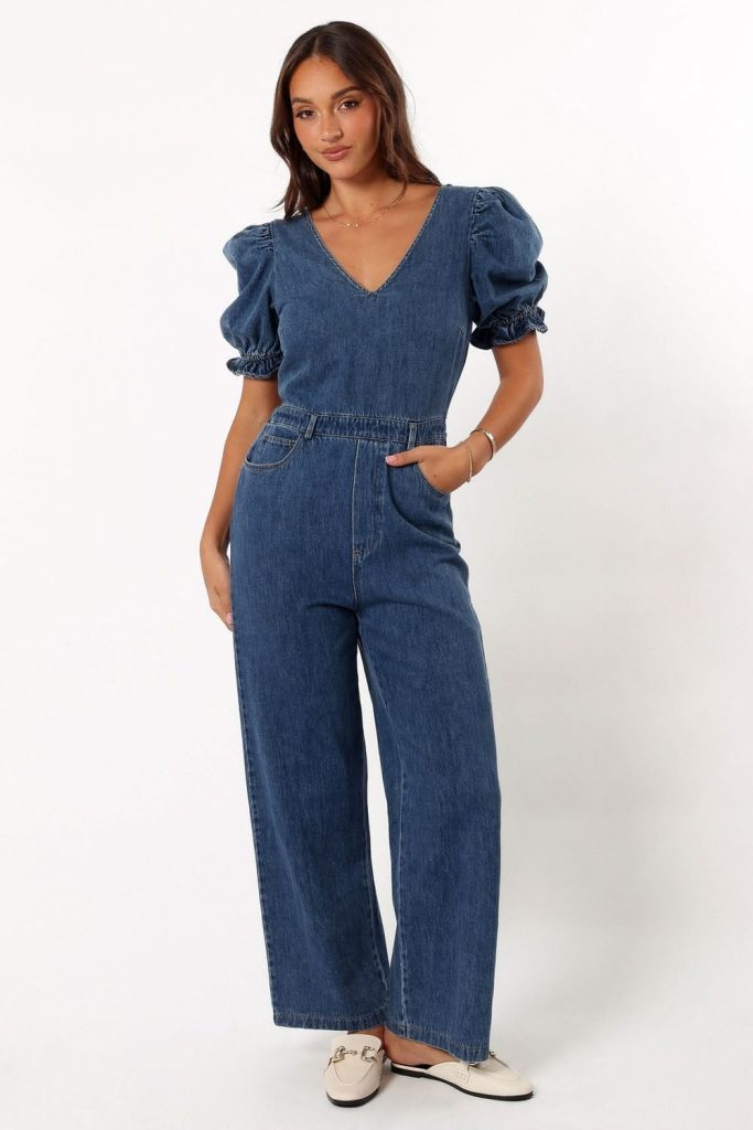 what to wear to Trunk party denim jumpsuit
