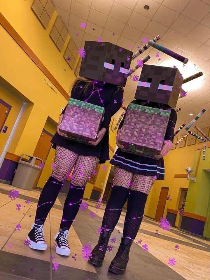 Minecraft square cardboard boxes party outfit ideas